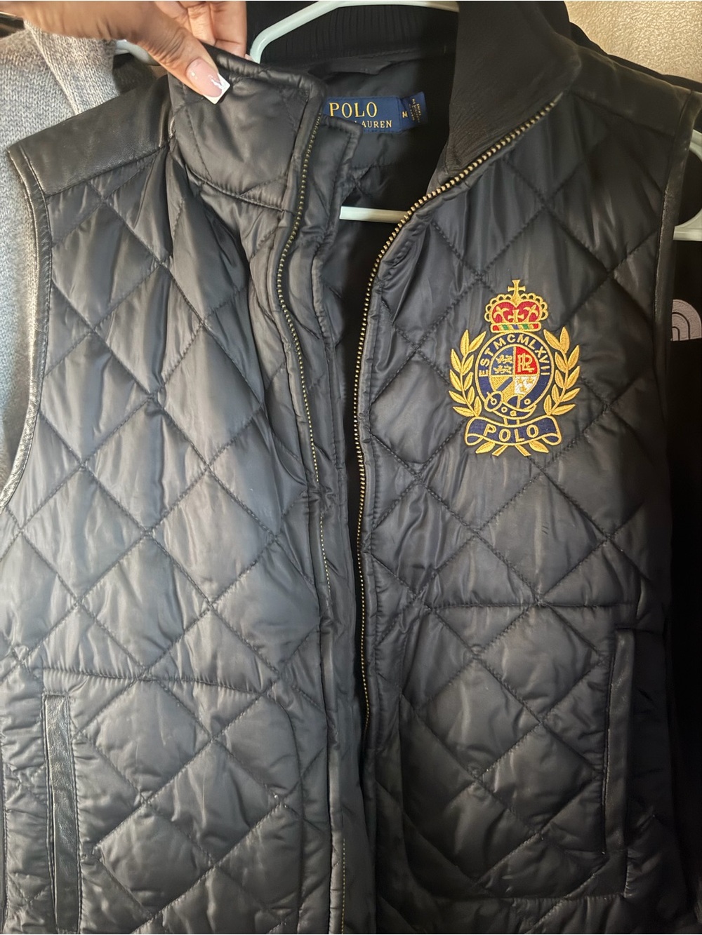 Polo by Ralph Lauren Black Quilted Crest Vest